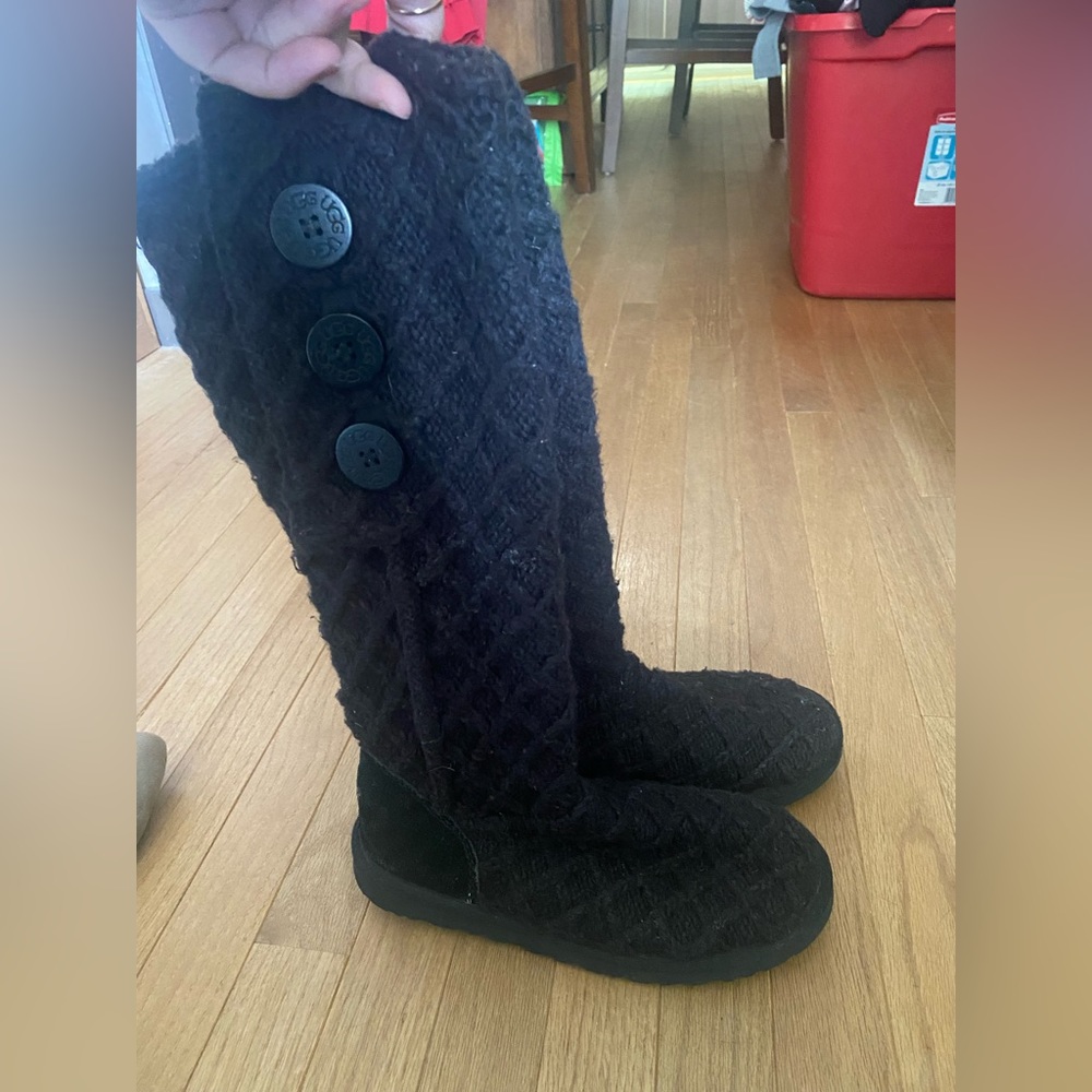 Black sweater UGG boots size 8